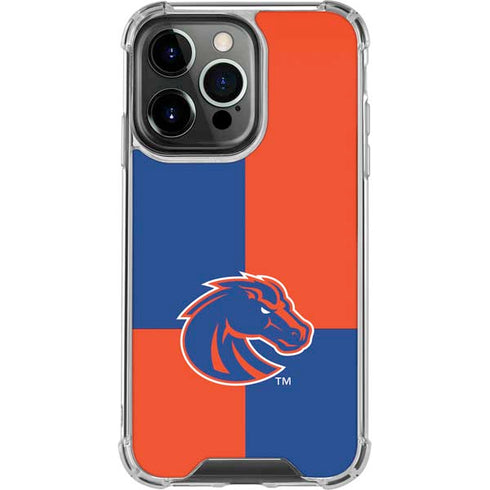 Boise State University Broncos Checkered iPhone 16 Pro Clear Case